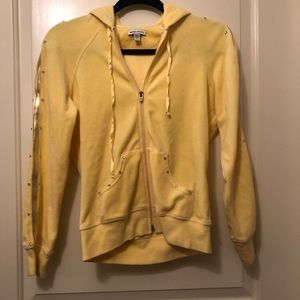 BEBE SPORT VELOUR RHINESTONE TRACK JACKET